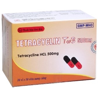 Thuốc Tetracyclin TW3 500mg điều trị nhiễm khuẩn, bệnh dịch hạch (10 vỉ x 10 viên)