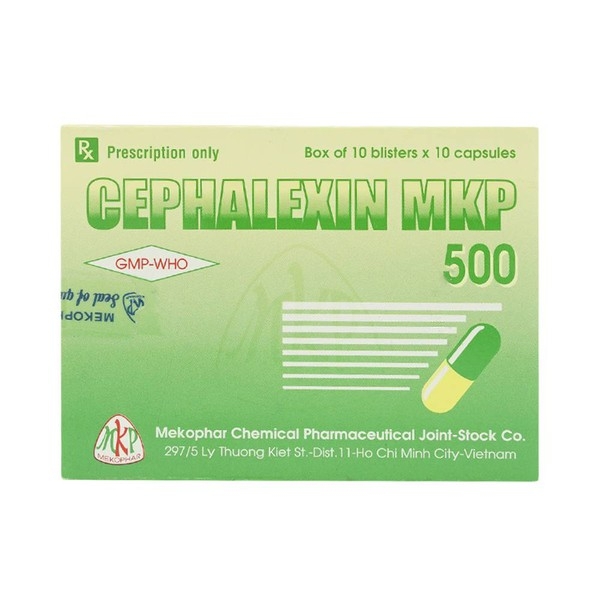 Thuốc Cephalexin MKP 500 Mekophar điều trị nhiễm khuẩn (100 viên)