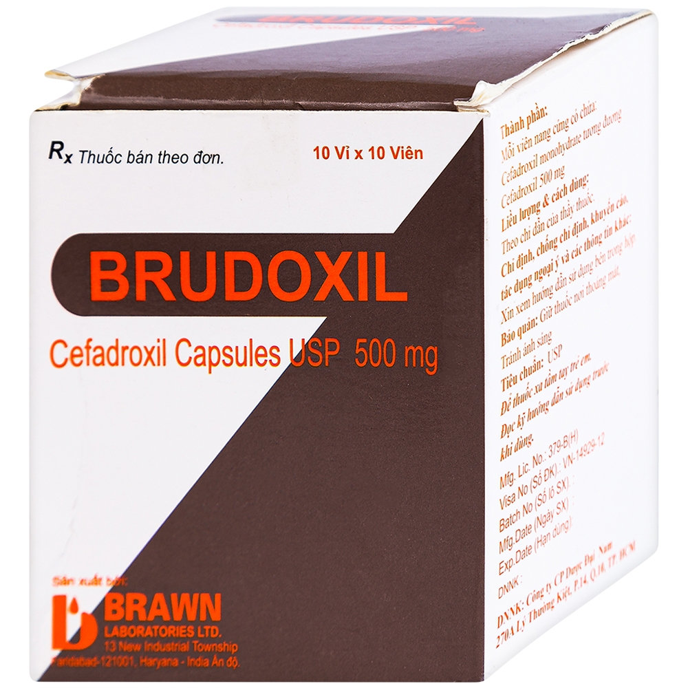 Thuốc Brudoxil Brawn điều trị nhiễm khuẩn (10 vỉ x 10 viên)