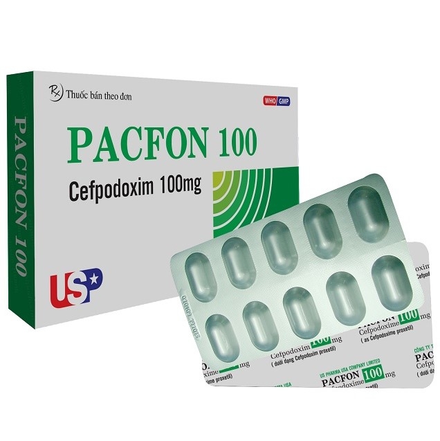 Viên nén Pacfon 100 USP điều trị bệnh đường hô hấp, viêm phổi cấp (1 vỉ x 10 viên)