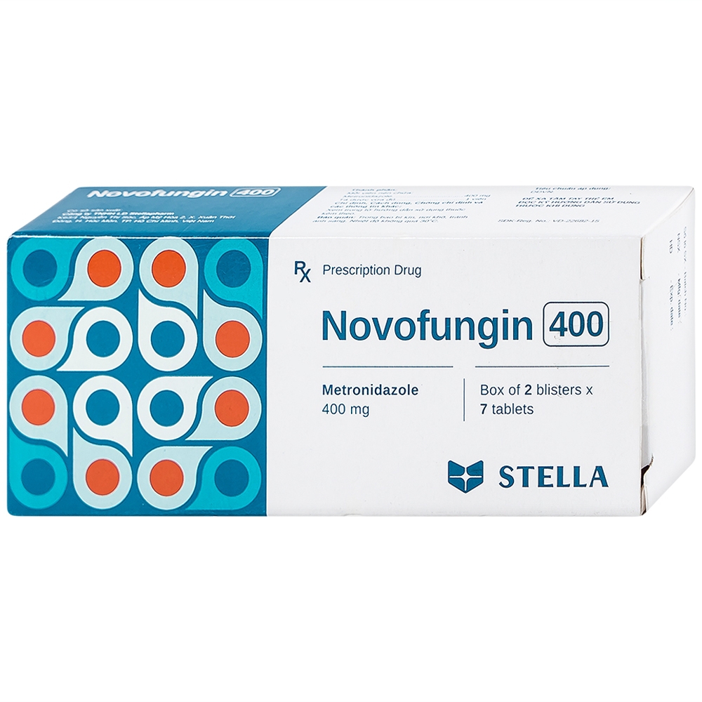 Thuốc Novofungin 400 Stella điều trị nhiễm nhiễm động vật nguyên sinh nhạy cảm (2 vỉ x 7 viên)