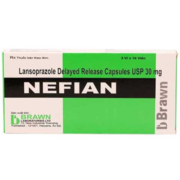 Viên nang cứng Nefian 30mg Brawn giảm tiết acid dạ dày (3 vỉ x 10 viên)