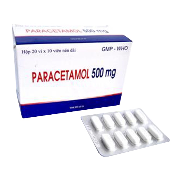 Viên nén Paracetamol 500mg Thephaco hạ sốt, giảm đau đầu (20 vỉ x 10 viên)