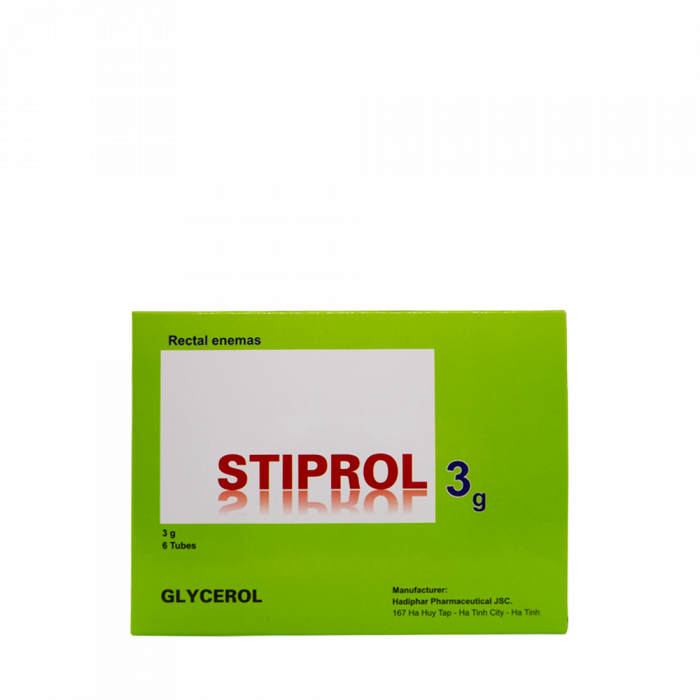 Thuốc Stiprol 3g Hadiphar dùng để thụt trực tràng, điều trị táo bón (6 tuýp)