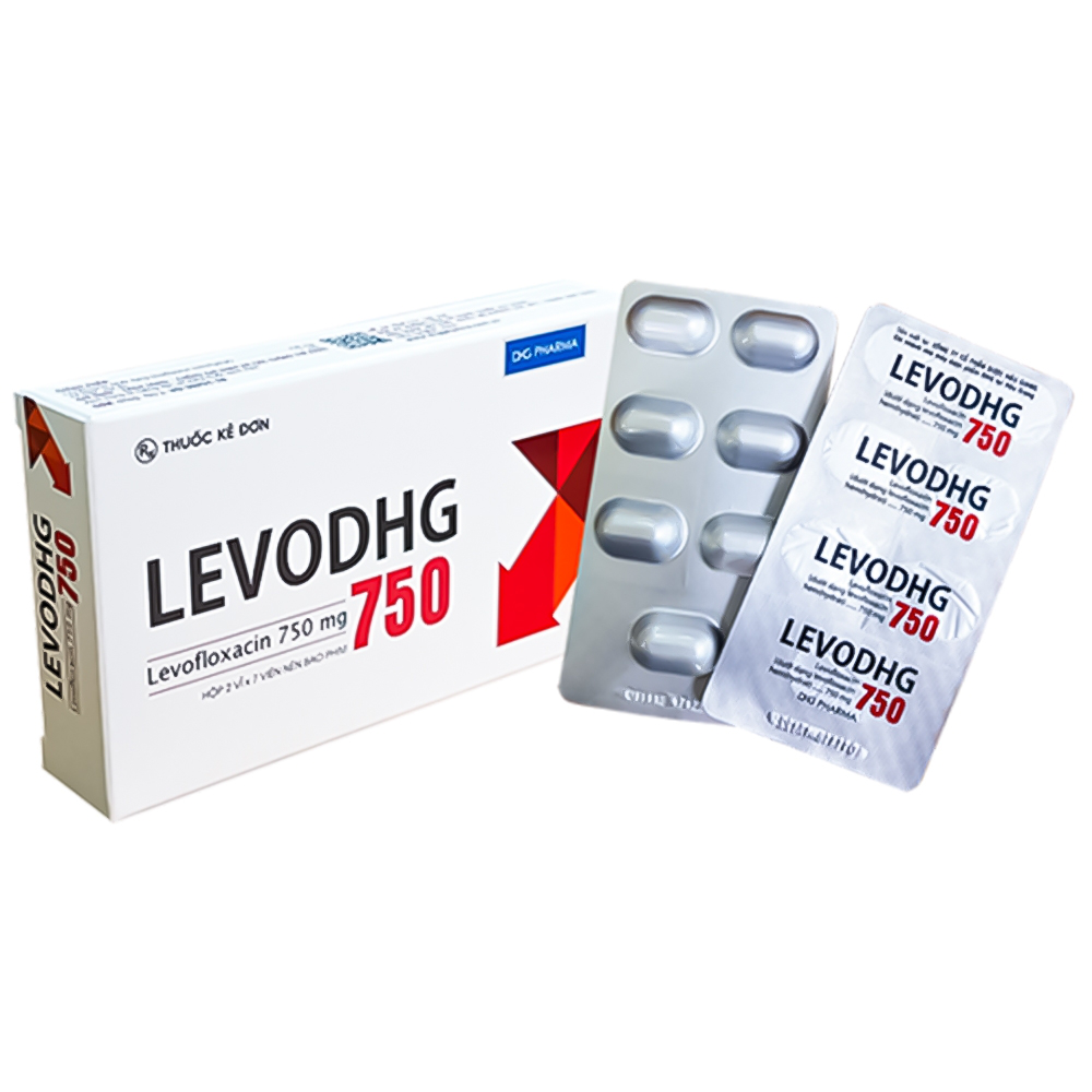 Thuốc LevoDHG 750 điều trị các chứng nhiễm khuẩn (2 vỉ x 7 viên)