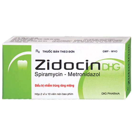 Thuốc Zidocin DHG điều trị nhiễm trùng răng miệng cấp tính (2 vỉ x 10 viên)