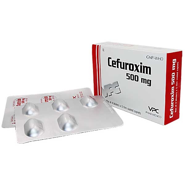 Thuốc Cefuroxim 500mg Pharimexco điều trị nhiễm khuẩn (4 vỉ x 5 viên)