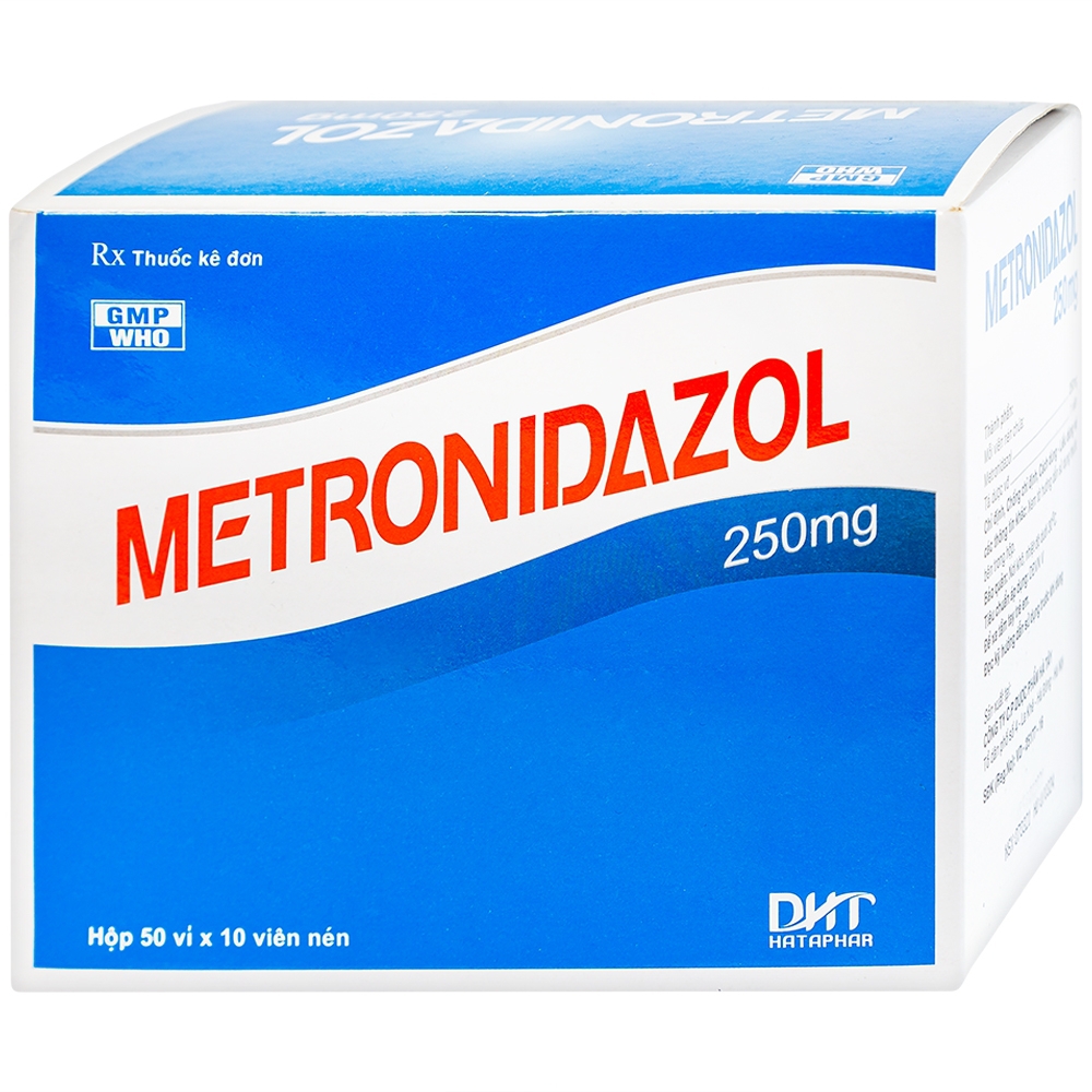 Viên nén Metronidazol 250mg Hataphar điều trị các chứng nhiễm khuẩn, viêm lợi (50 vỉ x 10 viên)