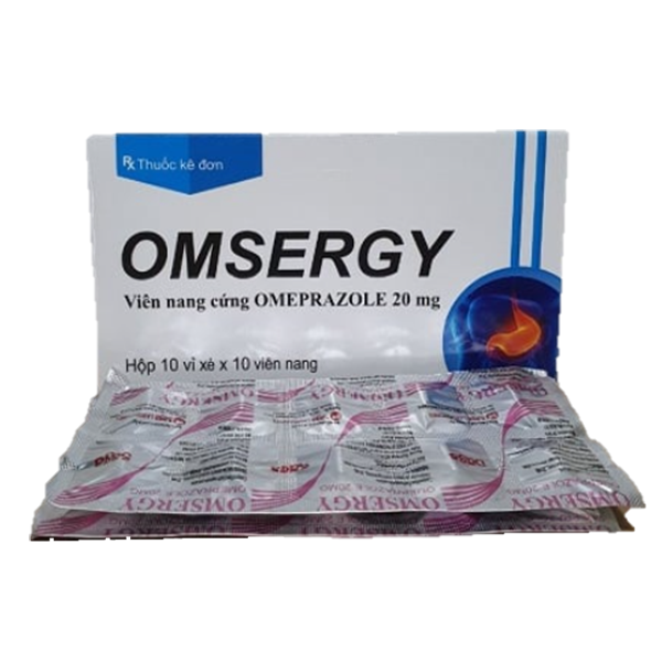 Viên nang cứng Omsergy 20mg Saga điều trị loét tá tràng, viêm thực quản trào ngược (10 vỉ x 10 viên)