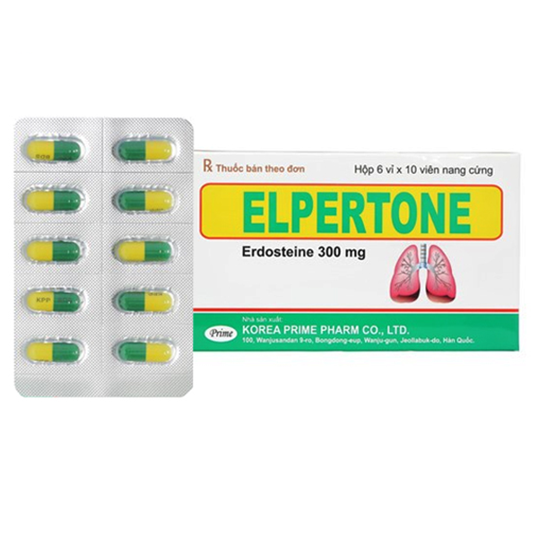 Thuốc Elpertone Prime Pharma điều trị đợt cấp của viêm phế quản mạn tính (6 vỉ x 10 viên)