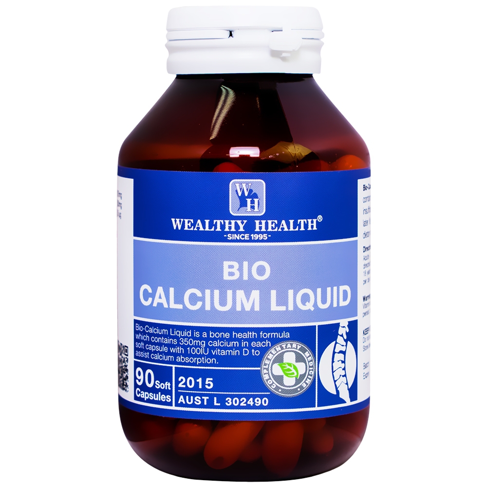 Viên uống Bio Calcium Liquid Polvita bổ sung canxi, vitamin D giúp xương, răng chắc khỏe (90 viên)