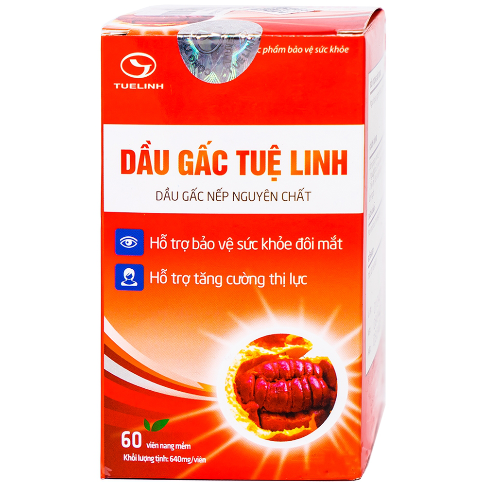 Viên uống Dầu Gấc Tuệ Linh hỗ trợ bảo vệ sức khỏe đôi mắt, tăng cường thị lực (60 viên)