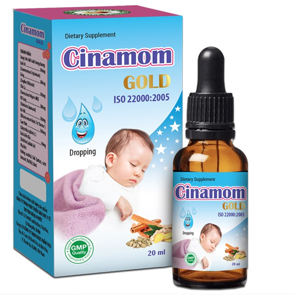 Dung dịch uống Cinamom Gold Fusi hỗ trợ giảm đau bụng, đầy hơi do kích thích khi ăn (20ml)