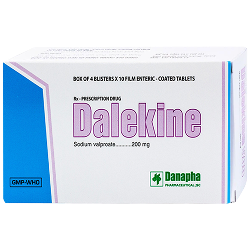 Thuốc Dalekine 200mg Danapha điều trị động kinh (4 vỉ x 10 viên)