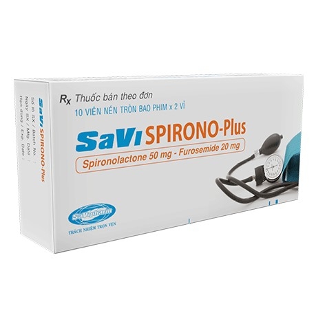 Thuốc Savi Spirono-Plus 50mg/20mg điều trị tăng huyết áp vô căn (2 vỉ x 10 viên)