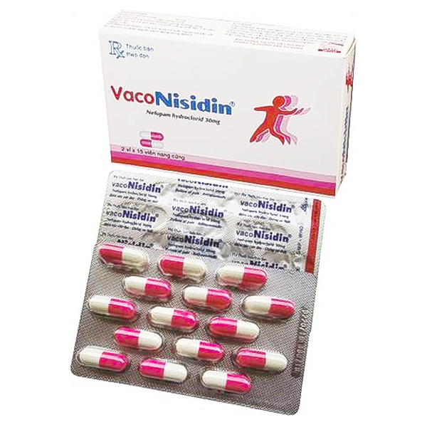 Thuốc VacoNisidin 30mg Vacopharm điều trị cơn đau cấp và mãn tính (2 vỉ x 15 viên)