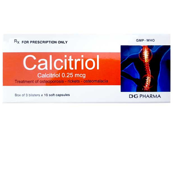 Thuốc Calcitriol DHG điều trị loãng xương (3 vỉ x 10 viên)