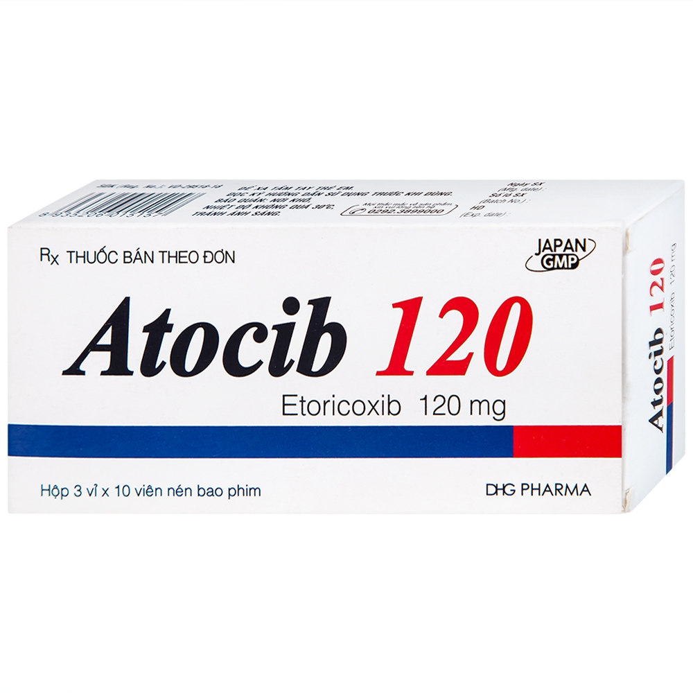 Thuốc Atocib 120mg DHG điều trị thoái hóa khớp, viêm khớp dạng thấp (3 vỉ x 10 viên)