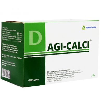 Thuốc Agi-calci Agimexpharm bổ sung calci, phòng và điều trị loãng xương (20 vỉ x 10 viên)