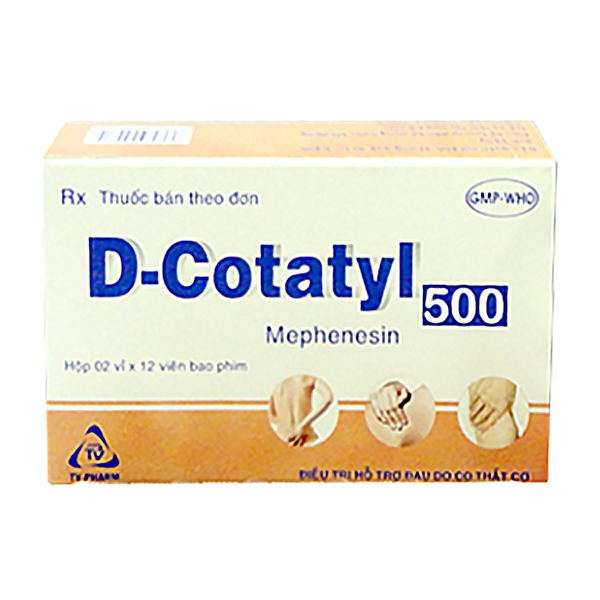 Thuốc D-Cotatyl 500 TV.Pharm điều trị hỗ trợ đau do co thắt cơ (2 vỉ x 12 viên)