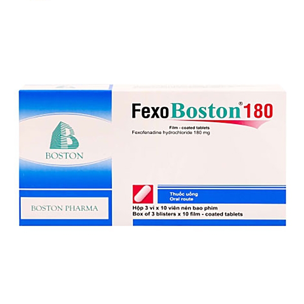 Thuốc FexoBoston 180 điều trị mày đay vô căn (3 vỉ x 10 viên)