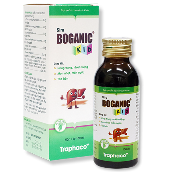 Siro Boganic Kid 100ml Traphaco thanh nhiệt tiêu độc, mát gan, sinh tân dịch, lương huyết