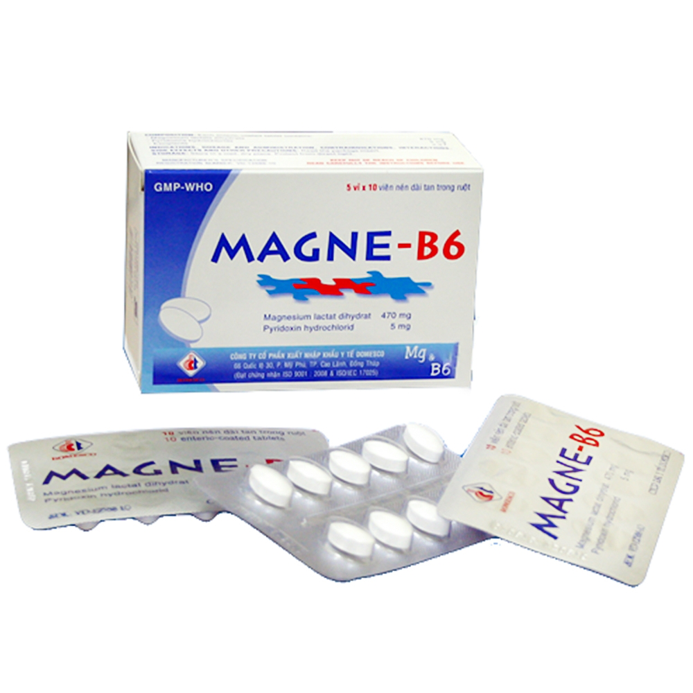 Thuốc Magne-B6 Domesco (Hộp 5 vỉ x 10 viên) - Long Châu