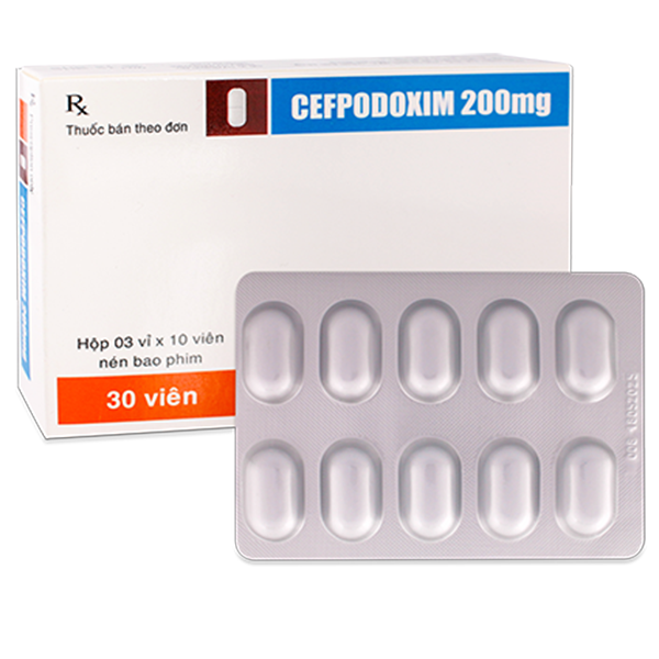 Thuốc Cefpodoxim 200mg TV.Pharm điều trị nhiễm khuẩn (3 vỉ x 10 viên)