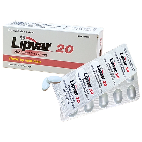 Thuốc Lipvar 20 DHG Pharma hạ lipid máu (3 vỉ x 10 viên)