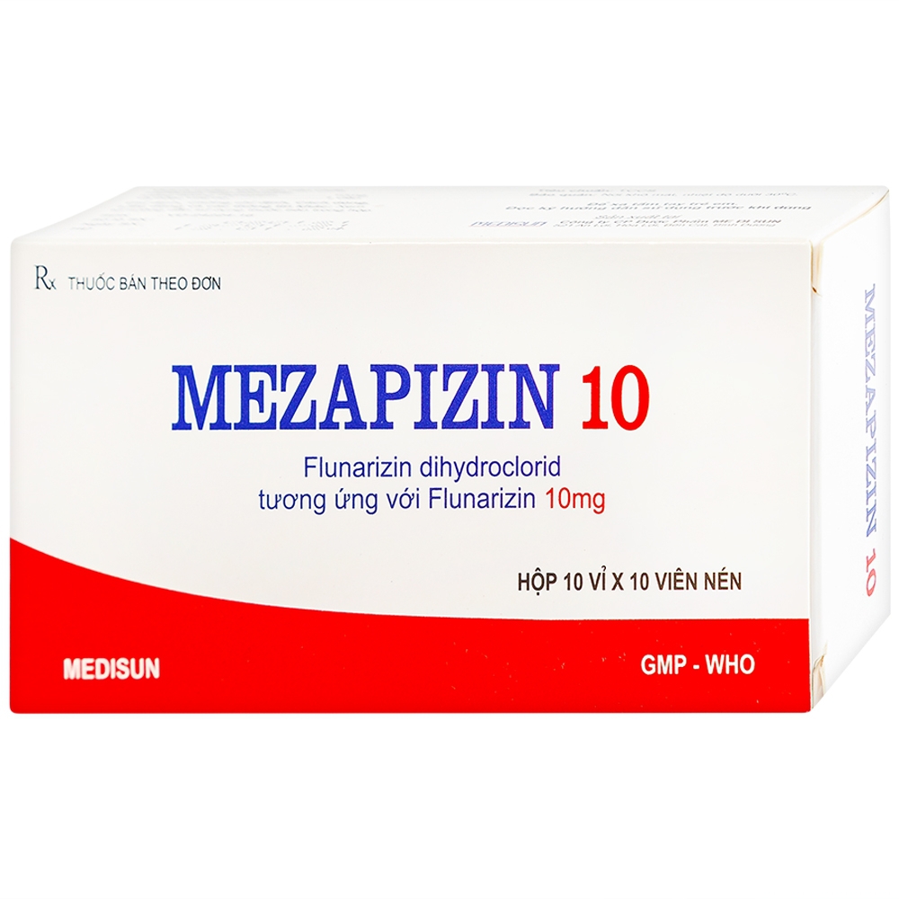 Viên nén Mezapizin 10 Medisun điều trị đau nửa đầu (10 vỉ x 10 viên)