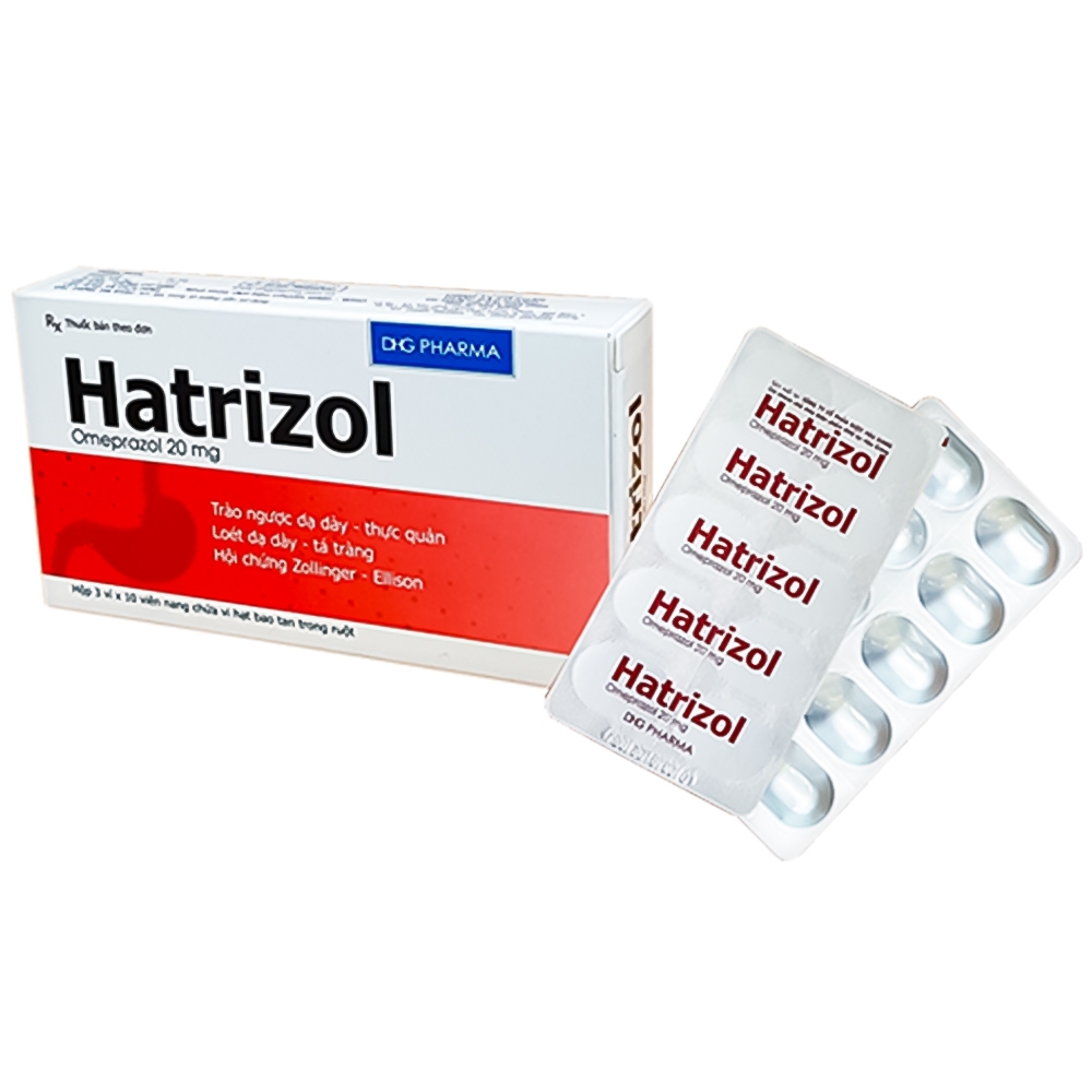 Thuốc Hatrizol 20mg DHG điều trị trào ngược dạ dày, thực quản (3 vỉ x 10 viên)