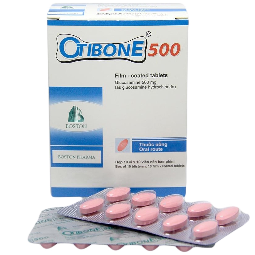 Viên nén Otibone 500 Boston giúp bổ sung dưỡng chất cho khớp, hỗ trợ tái tạo sụn khớp (10 vỉ x 10 viên)