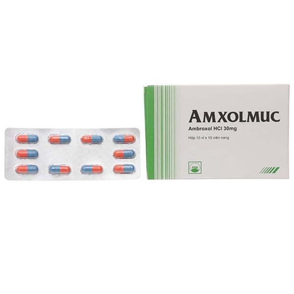 Thuốc Amxolmuc 30mg Pymepharco điều trị viêm phế quản mạn, hen phế quả (10 vỉ x 10 viên)