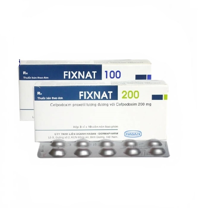 Thuốc Fixnat 200 Hasan điều trị nhiễm khuẩn nhẹ và vừa (3 vỉ x 10 viên)