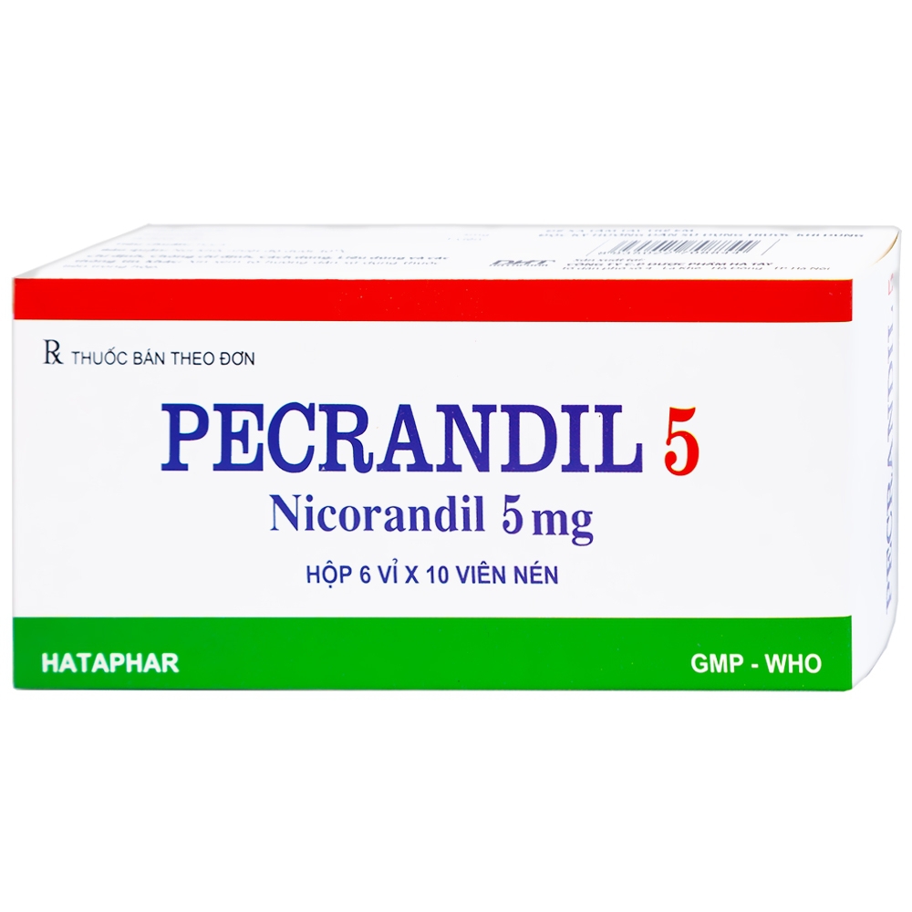 Viên nén Pecrandil 5 Hataphar ngăn ngừa và điều trị lâu dài đau thắt ngực (6 vỉ x 10 viên)