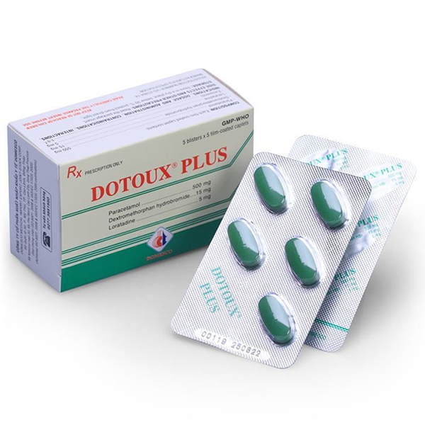 Thuốc Dotoux Plus Domesco điều trị triệu chứng cảm cúm (5 vỉ x 5 viên)