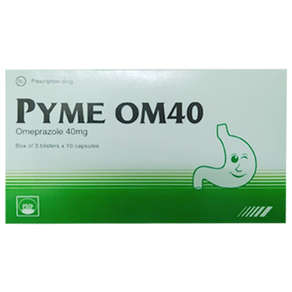 Bột pha tiêm Pyme OM40 Pymepharco điều trị loét dạ dày - tá tràng  (3 vỉ x 10 viên)