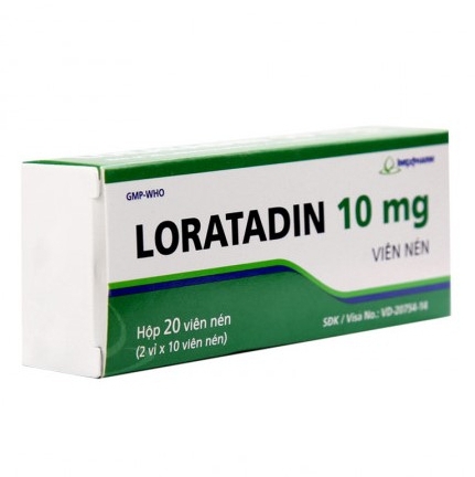 Viên nén Loratadin 10mg Imexpharm chống dị ứng, viêm mũi dị ứng, viêm kết mạc (2 vỉ x 10 viên)