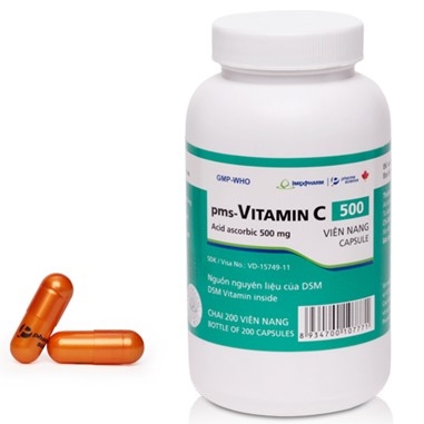 Thuốc pms-Vitamin C 500 Imexpharm điều trị Acid hóa nước tiểu (200 viên)