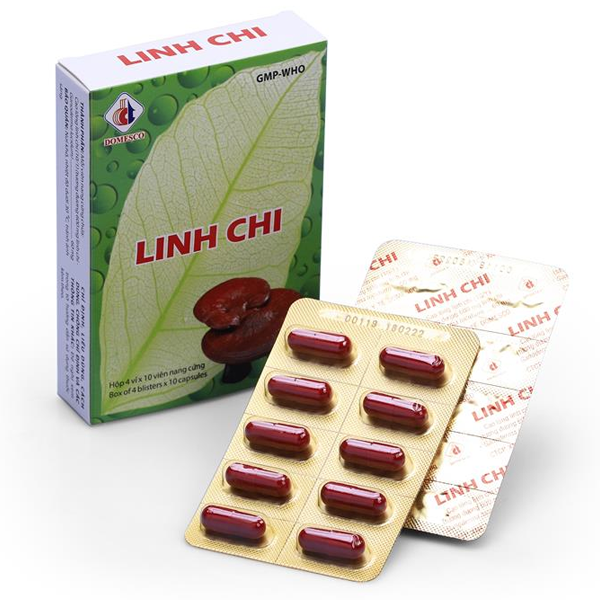 Thuốc Linh Chi Domesco điều trị suy nhược thần kinh, chóng mặt, mất ngủ (4 vỉ x 10 viên)