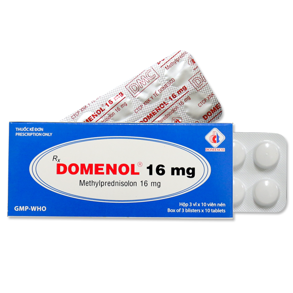 Thuốc Domenol 16mg Domesco kháng viêm, điều trị viêm khớp dạng thấp, lupus ban đỏ hệ thống (3 vỉ x 10 viên)