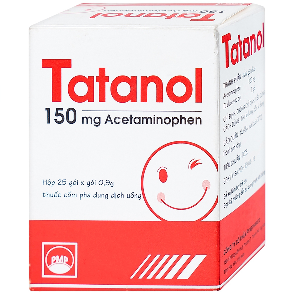 Thuốc cốm pha dung dịch uống Tatanol 150mg điều trị cảm cúm, nhức đầu (25 gói x 0.9g)