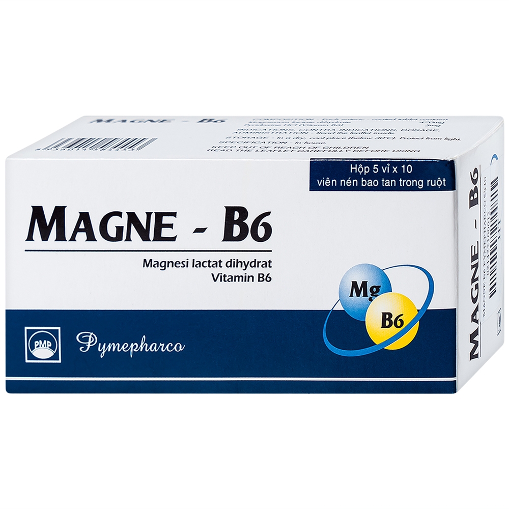 Viên nén Magne-B6 Pymepharco phòng ngừa và điều trị triệu chứng thiếu magnesi (5 vỉ x 10 viên)