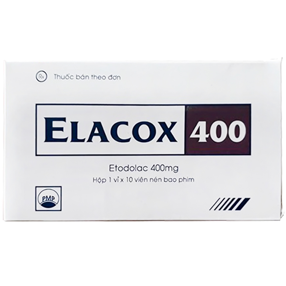 Thuốc Elacox 400 điều trị triệu chứng thoái hoá khớp, viêm khớp dạng thấp cấp hay mạn tính (1 vỉ x 10 viên)