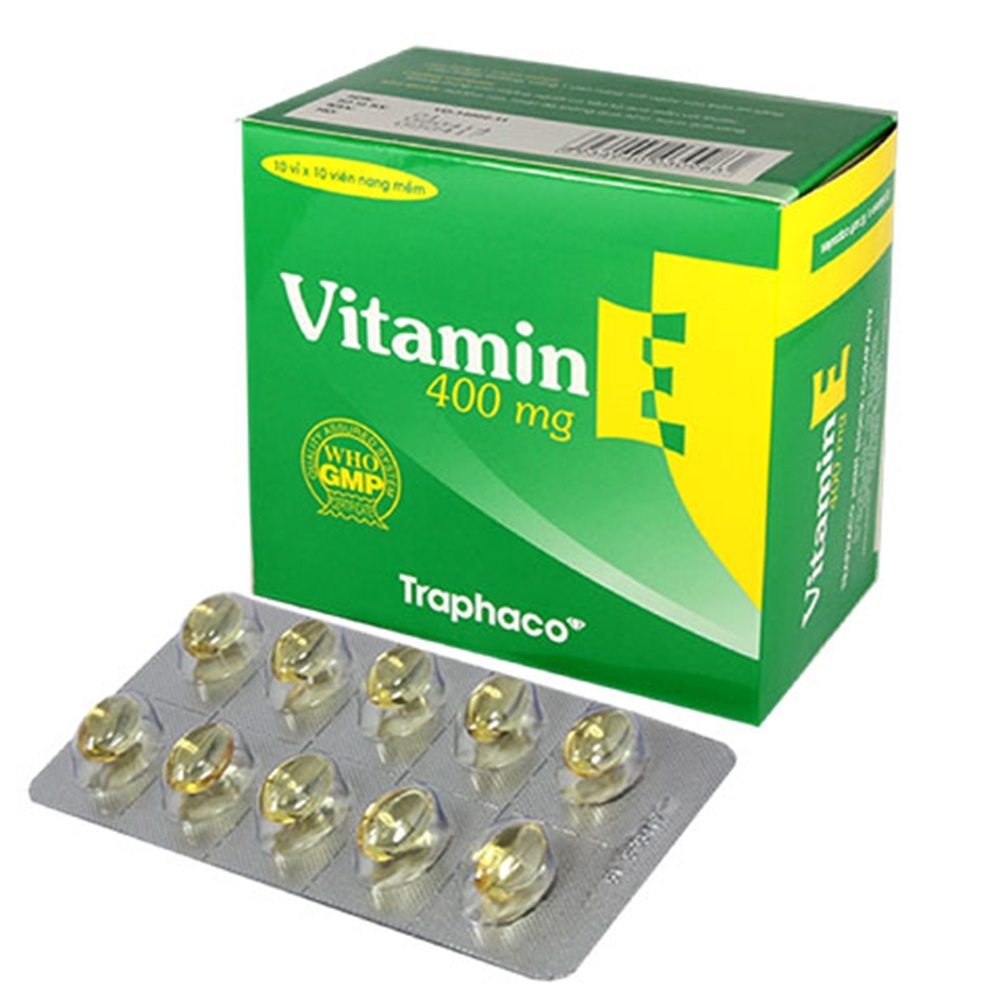 Vitamin E 400 Traphaco 10 vỉ x 10 viên làm chậm quá trình lão hóa, bổ sung vitamin cho cơ thể