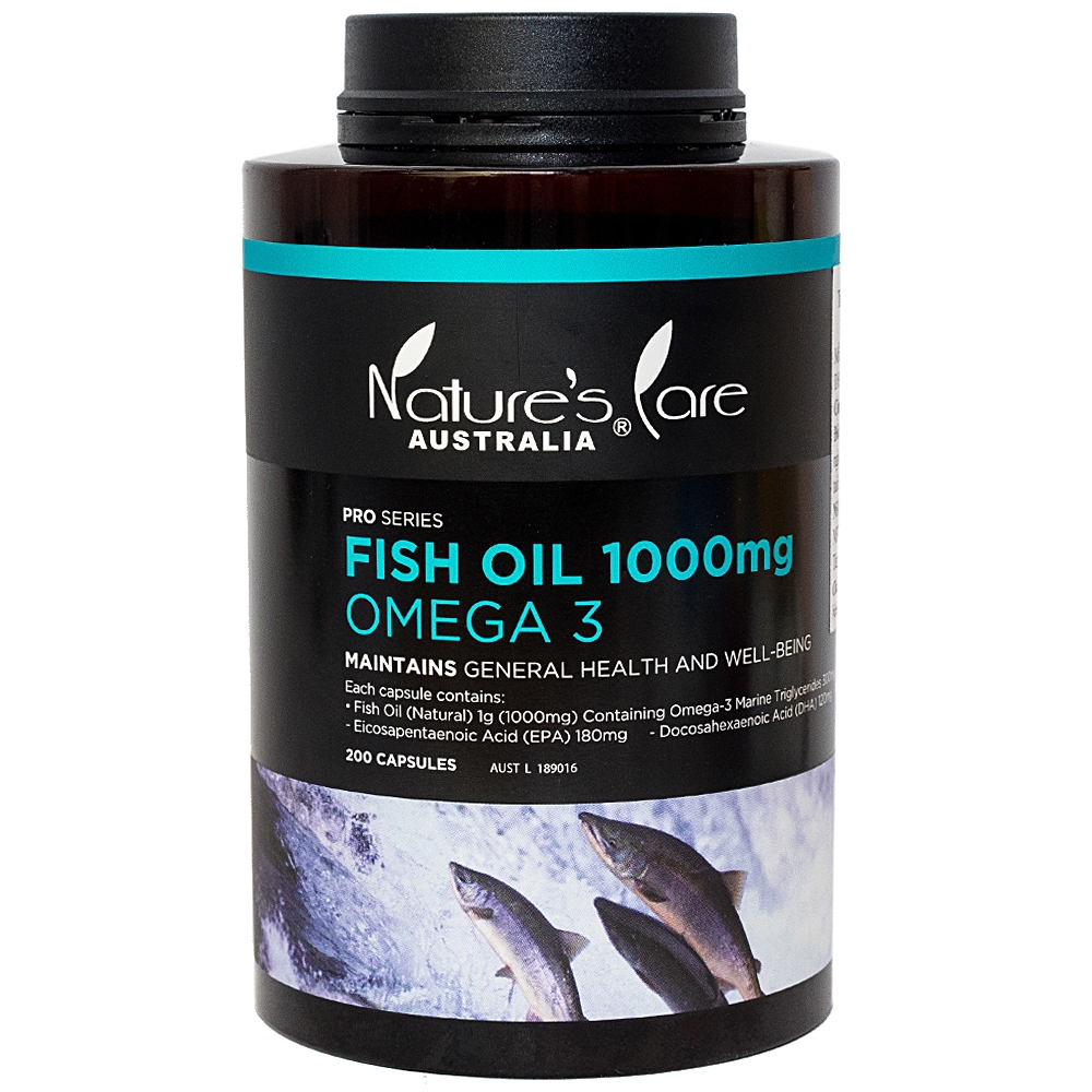 Viên dầu cá Fish Oil 1000mg Omega 3 Nature's Care bổ sung Omega 3, tốt cho mắt, não (200 viên)