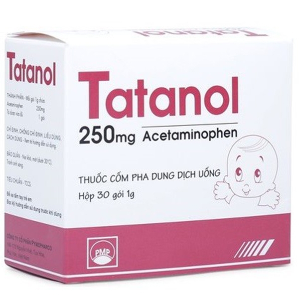 Thuốc cốm pha dung dịch uống Tatanol 250mg điều trị cảm cúm, nhức đầu (30 gói x 1g)