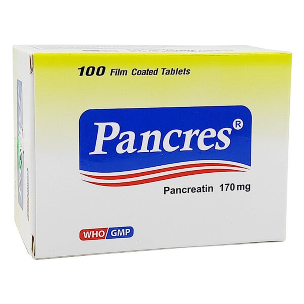 Viên nén Pancres 170mg điều trị rối loạn tiêu hóa, đầy hơi, chán ăn (10 vỉ x 10 viên)