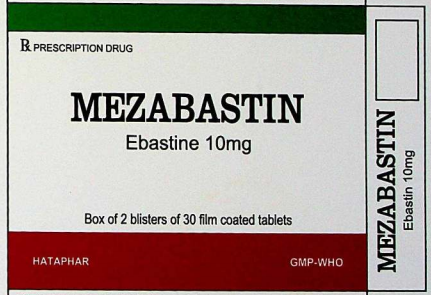 Thuốc Mezabastin 10mg Hà Tây điều trị viêm mũi dị ứng, mày đay (2 vỉ x 30 viên)