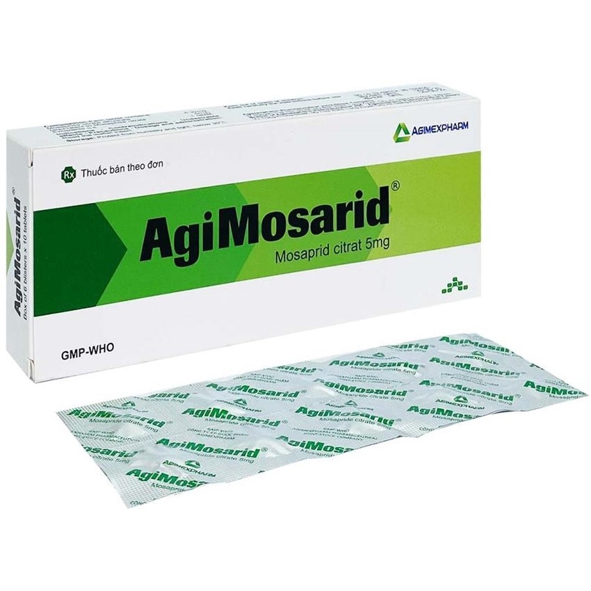 Thuốc Agimosarid Agimexpharm điều trị các triệu chứng viêm dạ dày (6 vỉ x 10 viên)